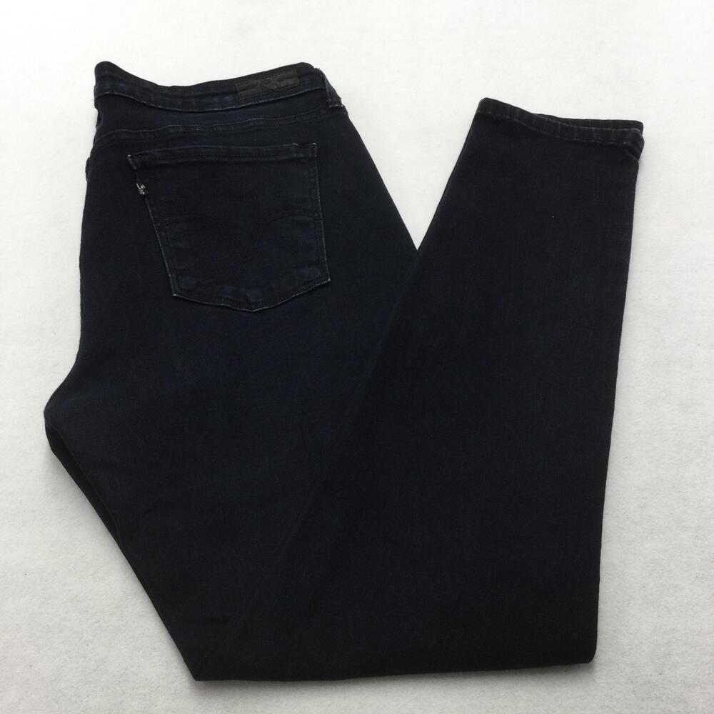 Levis Legging Jeans Mens 32x30 Black Dark Wash Skinny Denim Stretch Zip Fly